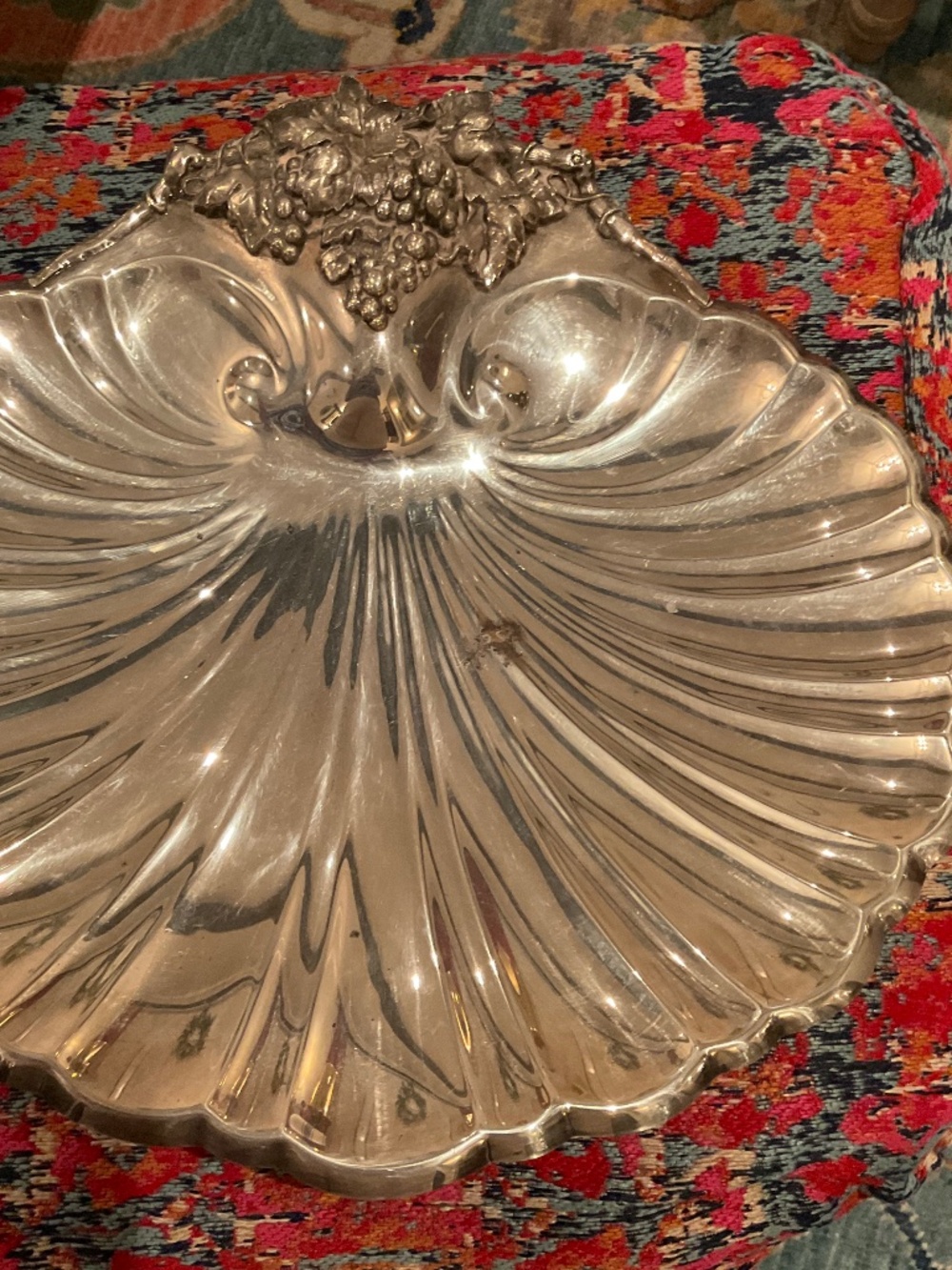 Reed and Barton Silverplate shell server, 16” wide x15” from top to bottom